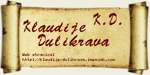 Klaudije Dulikrava vizit kartica